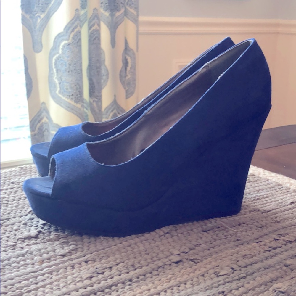 Blue Suede Wedges, No longer needed!